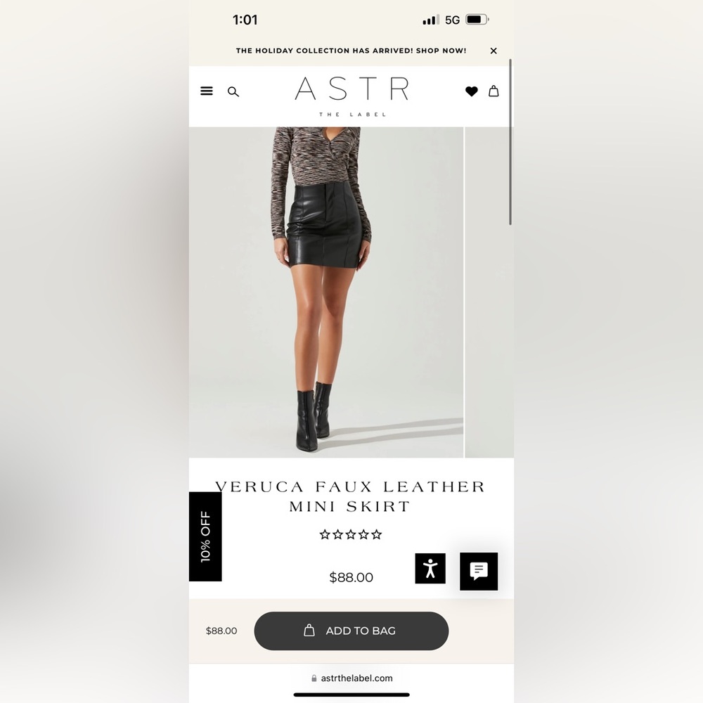 ASTR x small leather skirt